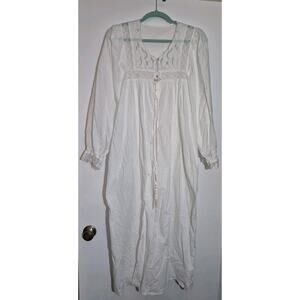 💥 Vtg 60s 70s Large Gilead Cotton White Bridal Nightgown Wedding Gown Lace D1